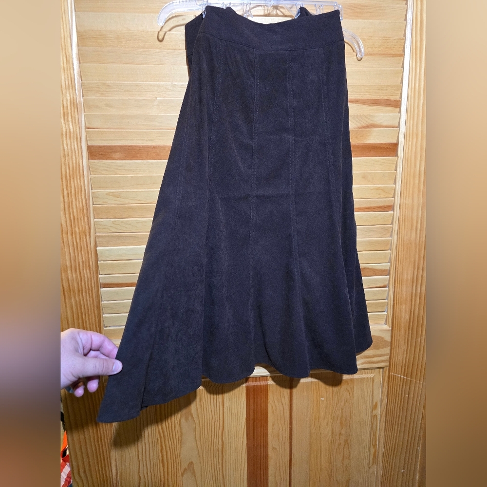 Pleated Midi Dressbarn Skirt Brown Size 12